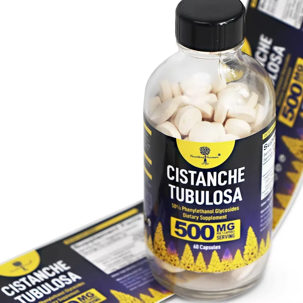 Custom Health Care Bottle Labels ｜ Logo Sticker ｜ Waterproof Adhesive Vinyl for Supplement & Vitamin Packaging