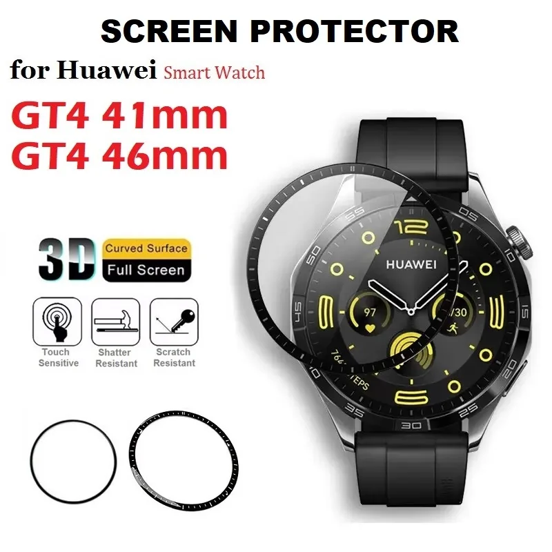 3PCS 3D Curved Edge Screen Protector for Huawei GT4 46mm / GT4 41mm Smartwatch Full Cover Soft Protective Film