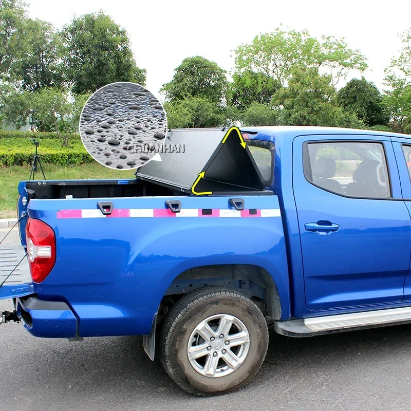 Pick up Truck Bed Cover Tri-fold Hard Aluminum Manual Foton Tunland Tonneau Cover F150 for Ranger T6 T7 T8 Maverick