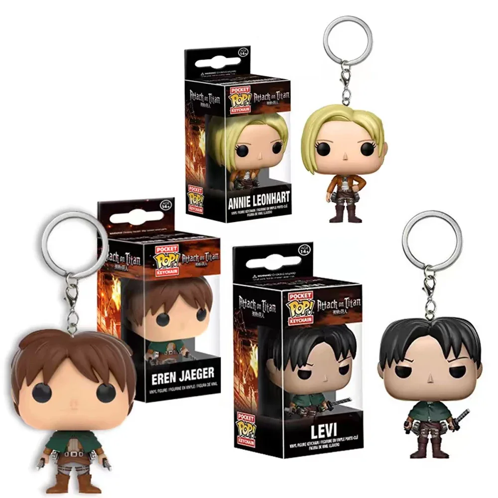 Figura Funko POP de Anime, Ataque a los Titanes, Rivaille Ackerman, Levi, Figura Coleccionable, Juguetes, Regalos, Figura de PVC de Bolsillo, Llavero