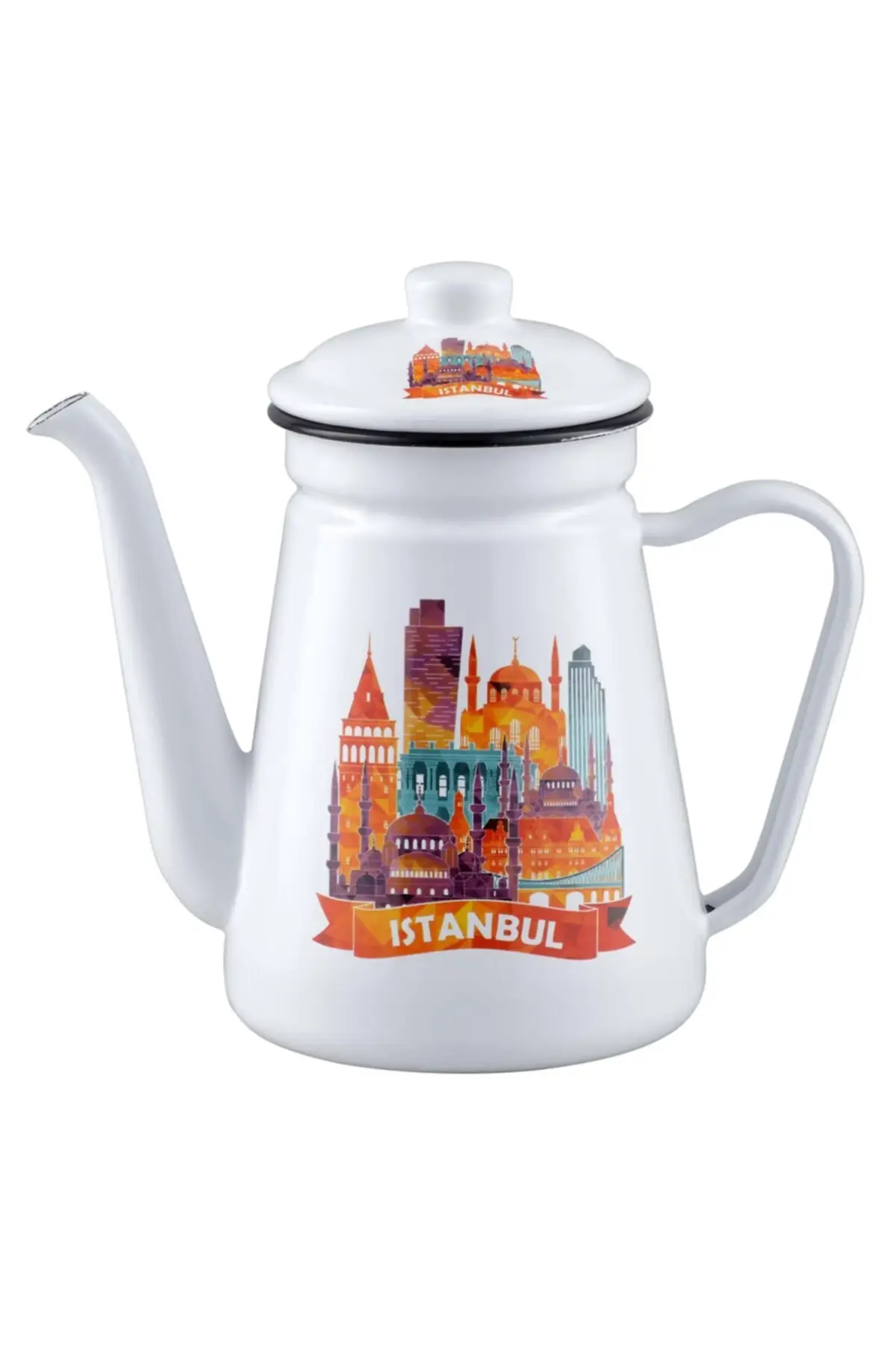 Enamel Pot-1.2 Liter-Istanbul Pattern