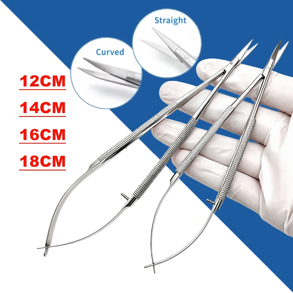 Stainless Steel Micro Ophthalmic Scissors Castroviejo Style for Corneal Eye and Dental Surgical Procedures