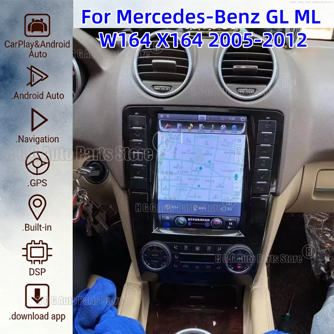 Android 14 For Mercedes-Benz GL ML W164 X164 2005-2012 Radio Carplay Design Car Media Player GPS Navigation Head Unit Sound