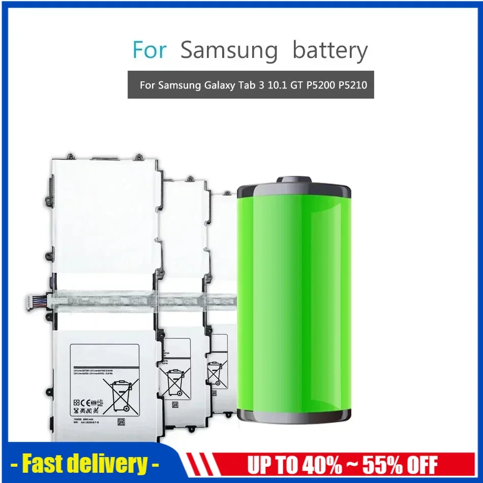 

Tablet Battery For Samsung Galaxy Tab 3 10.1 GT P5200 P5210 P5220 P5213 Replacement Batterie T4500E T4500C 6800mAh Batteries