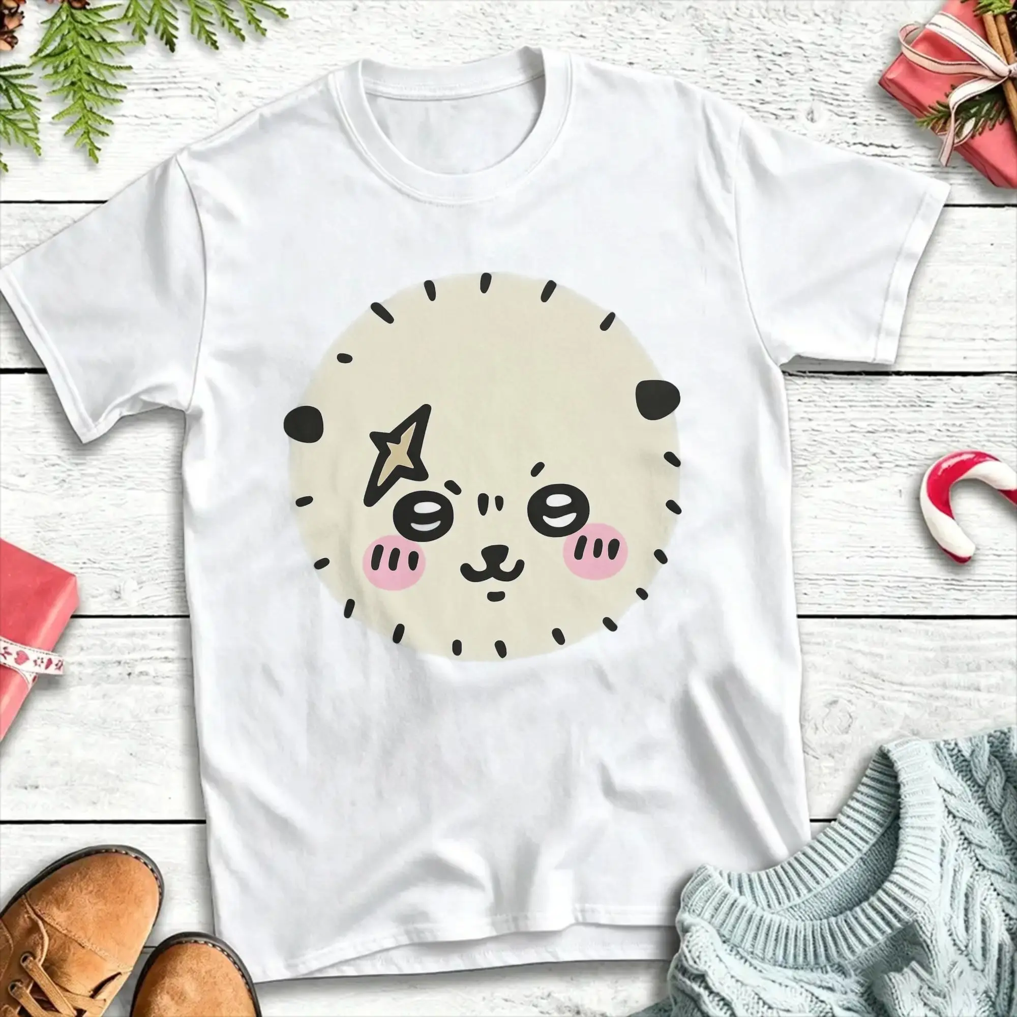 Chiikawa Usagi Hachiware  T-Shirt Summer  Hip Hop T Shirts 100% Cotton Crewneck Oversized Top Tees Short-Sleeved Aesthetic Tops