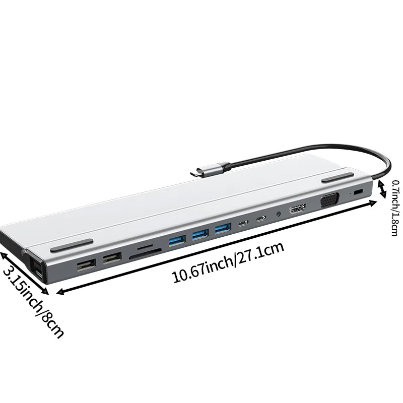 14-in-1 docking station, multi-function hub, card reader, type-c network port, USB multi-port docking station