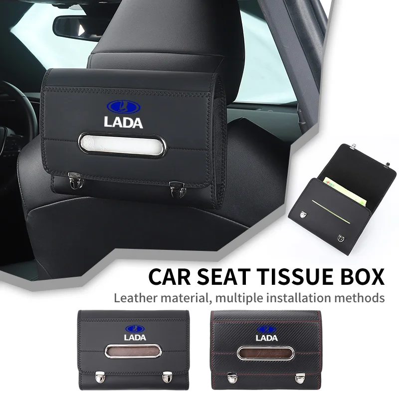 Car Seatback Tissue Holder Box Paper Towel Pouch Napkin Bag For Lada Priora Sedan Sport Kalina Granta Vesta Niva Largus Vaz Sama