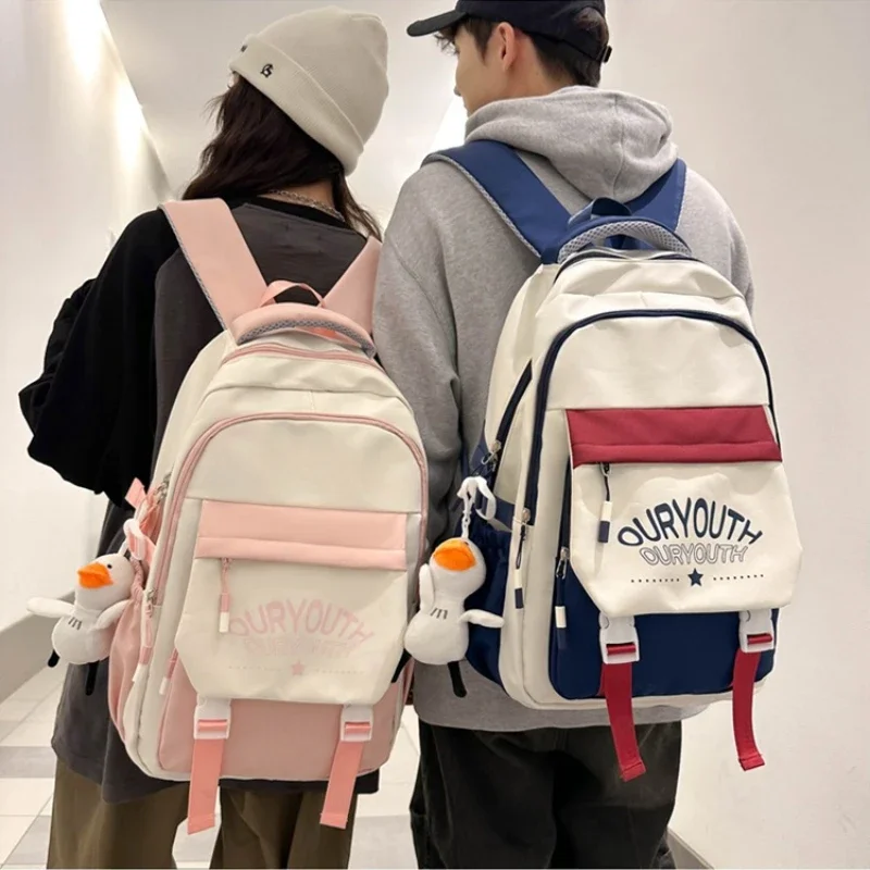 

Middle School Backpacks Large Nylon Cloth Casual Travel Backpack Teenage Multifunctional Laptop Bag College Bookbag Unisex