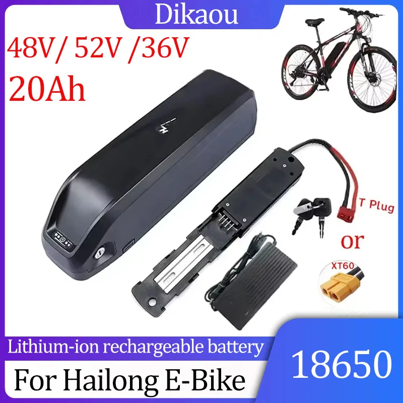 36V 48V 52V 18650 Hailong Electric Bicycle Battery Pack 30A 500W 750W 1000W Battery Suitable for Bafang BBS02 BBS03 BBSHD