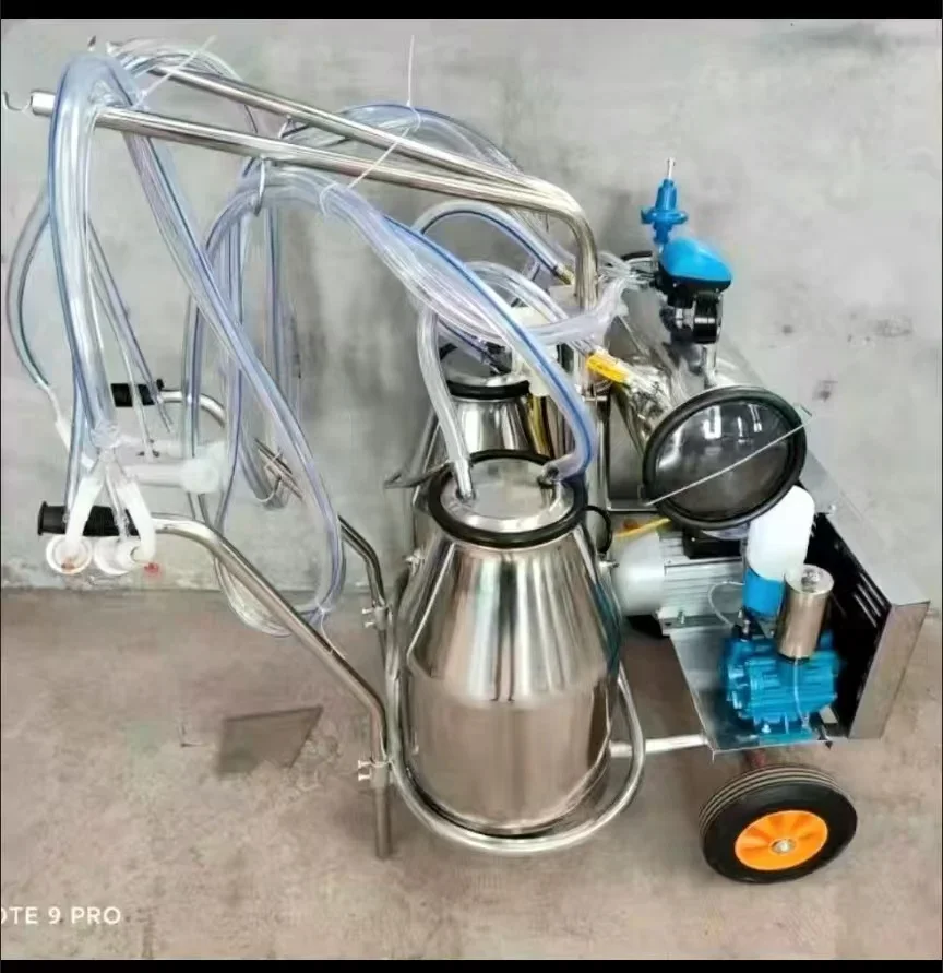 

Professional High Efficiency Portable Industrial Cow Goat Sheep Milking Machine/vacuum Double Barrel Milk Machine