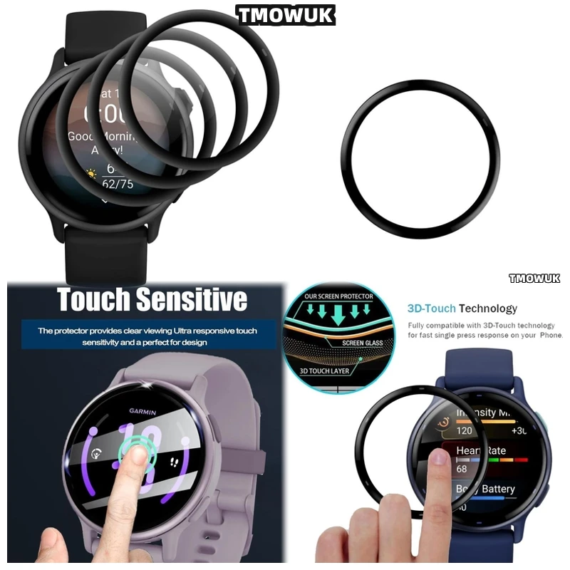 

For Garmin Active 6 Active6 Crystal Clear Screen Protector, Flexible TPU Film With Self-Healing Technology
