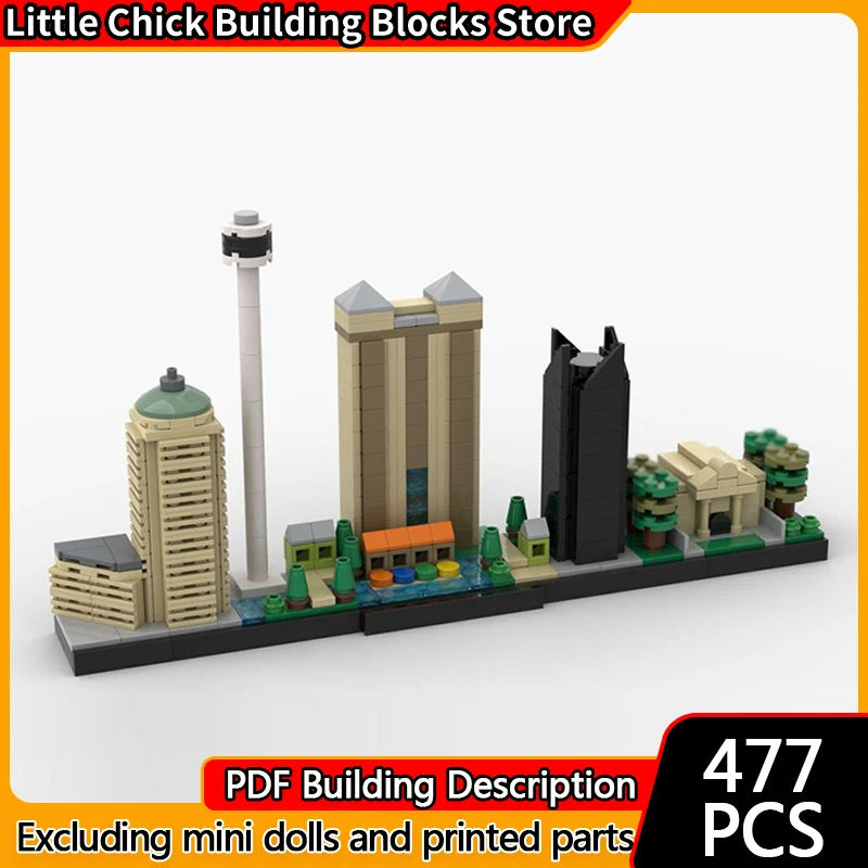 

City Street View Model MOC Building Bricks San Antonio Skyline Modular Technology Children Holiday Gifts Assemble Toys Suit