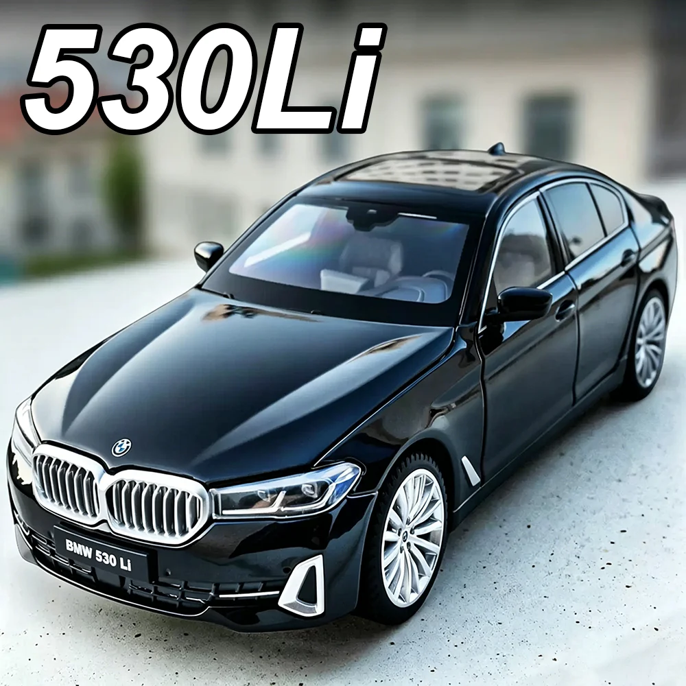 1-24-スケール-530li-m4-ミニチュアモデルおもちゃダイキャスト合金車前輪ステアリングゴムタイヤプルバック車両クリスマスサプライズ