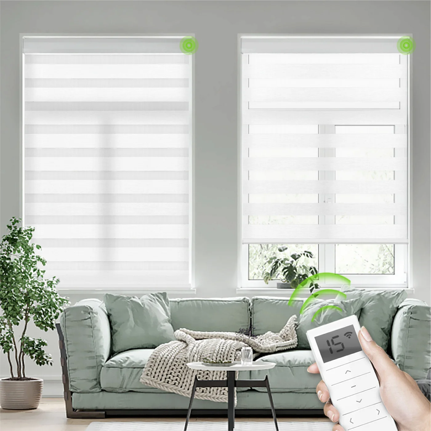 Electric Zebra Blinds With High Quality Semi-Blackout Shades For Windows Shades Fabric Remote Control Blinds Home Decoration
