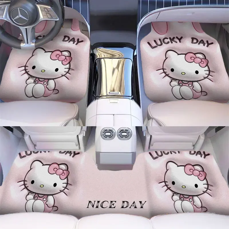 

Sanrio Kawaii Hello Kitty Cuttable Cars Floor Mats My Melody Kuromi Anime Cartoon Universal Anti-dirty Non-slip Protective Mats