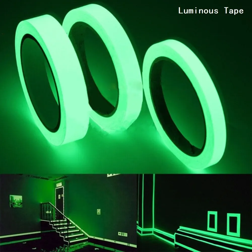 Lichtgevende Tape 1.5Cm * 1M 12Mm 3M Zelfklevende Tape Nachtzicht Gloed In Donkere Veiligheidswaarschuwing Fase Huisdecoratie Tapes