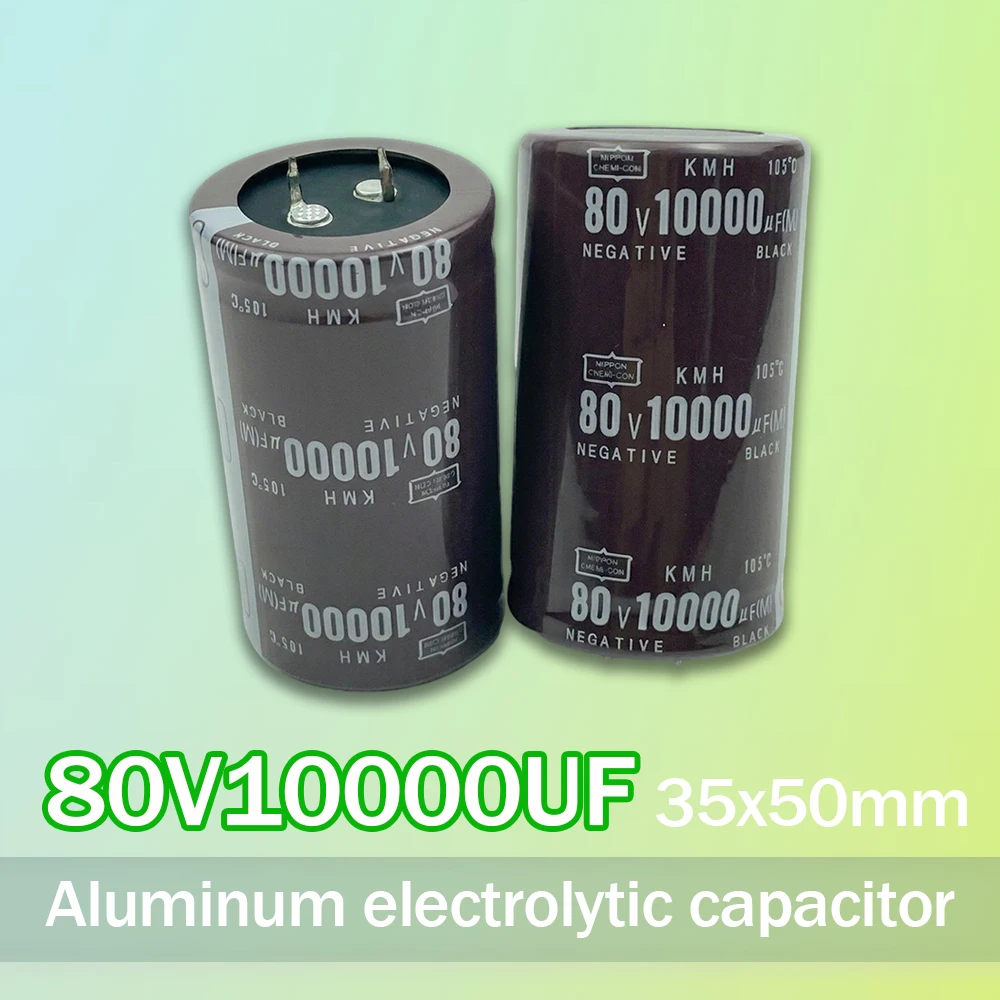 2-10pcs High-quality 80V 10000uF 35×50mm aluminum electrolytic capacitor suitable for audio amplifiers 10000uF80v new