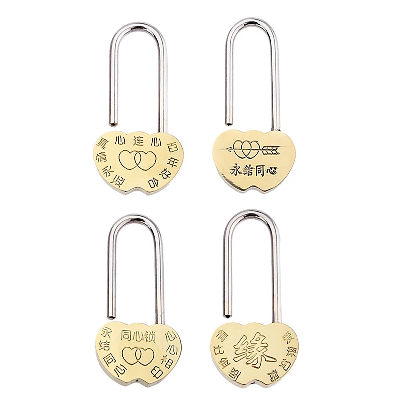 70mm Love Lock Tourist Attraction Wishing Lock Concentric Lock Wedding Lock Cannot Be Opened Engraved Heart Lock Jewelry