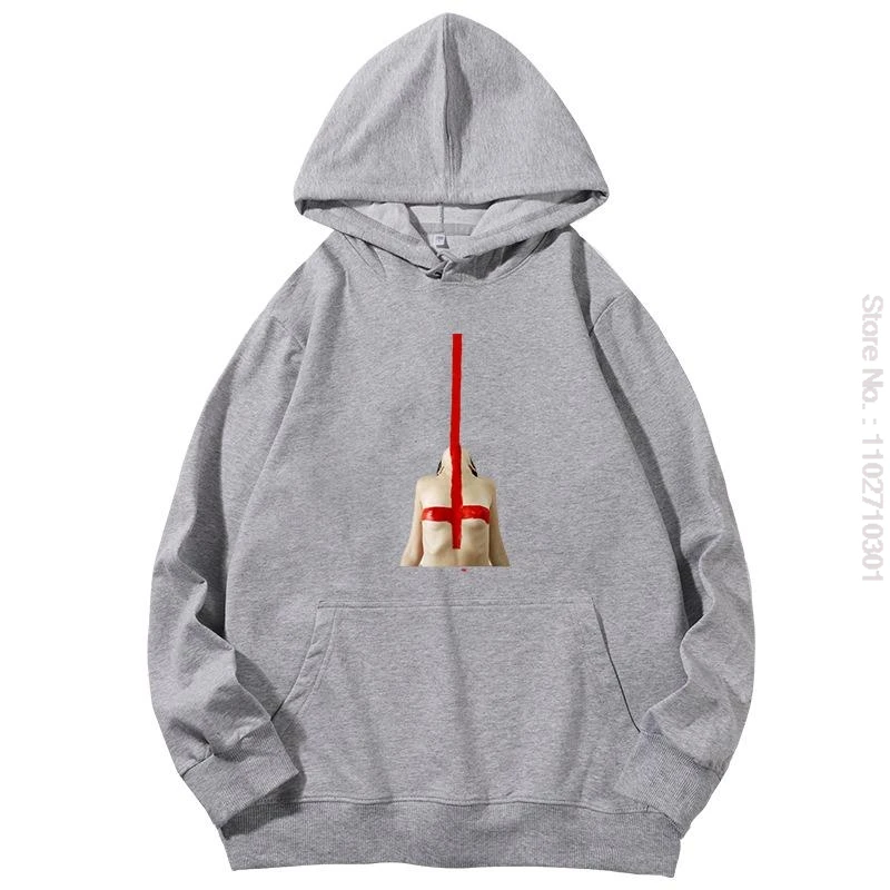 Naked Inverted Cross Sexy Graphic T Shirts Casual Unisex Graphic Hooded Sweatshirts Cotton Essentials Hoodie Female Clothing