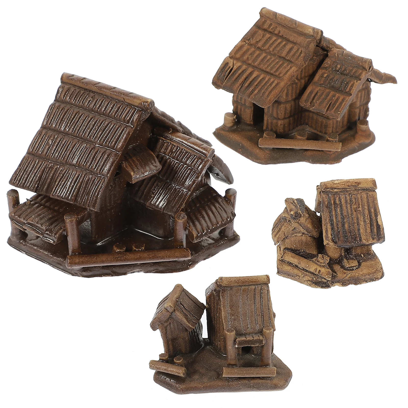 4 Uds. De decoración de bonsái de casa pequeña de cerámica, Mini adornos de paisaje, suministros para el hogar, Mini decoración de jardín para casa, artesanías de cerámica