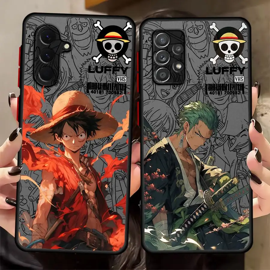 Funda de teléfono Luffy de una pieza para Samsung Galaxy A34 A35 A36 A73 A24 A21s A52 A56 A22 A53 A25 A26 A54 TPU