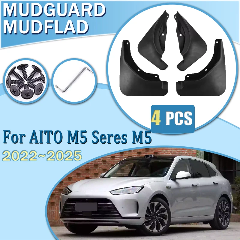 

Car Mudflaps Splash Mud 4PCS For Seres AITO M5 5 2022 2023 2024 2025 Flap Front Rear Wheel Fender Flare Mudguards Accessories