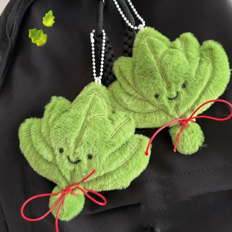 Amuleto de pelúcia de folha de pomelo da sorte, pingente tradicional de boa sorte para casa, carro e mochila, lindo presente auspicioso