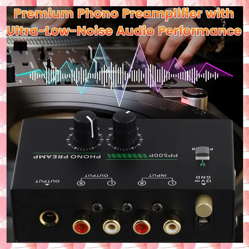 Preamplificatore per giradischi JAJA Phono, preamplificatore fonografico con ingresso RF A, uscita RCA/TRS, per riproduzione di record giradischi