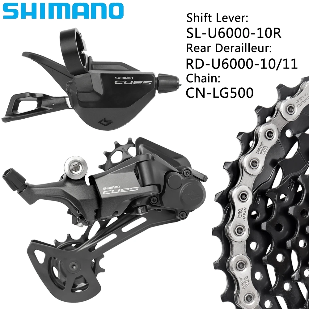 SHIMANO CUES U6000 10 Speed MTB Derailleur Shift Lever U6000 U6020 Rear Derailleur CN-LG500 Chain Original Bicycle Parts