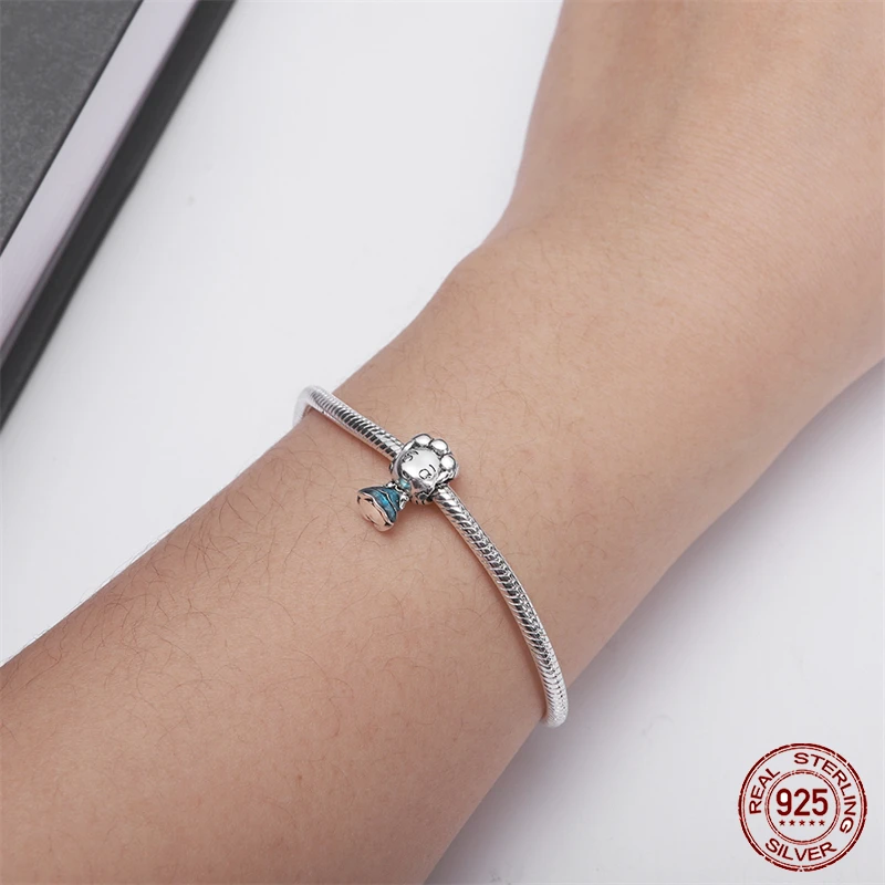 بلاتا دي لي 925 دلايات فضية ديزني خمسة الأميرات الصغيرة قلادة حبة لسوار الأصلي الإسورة لتقوم بها بنفسك مجوهرات هدايا استرخى