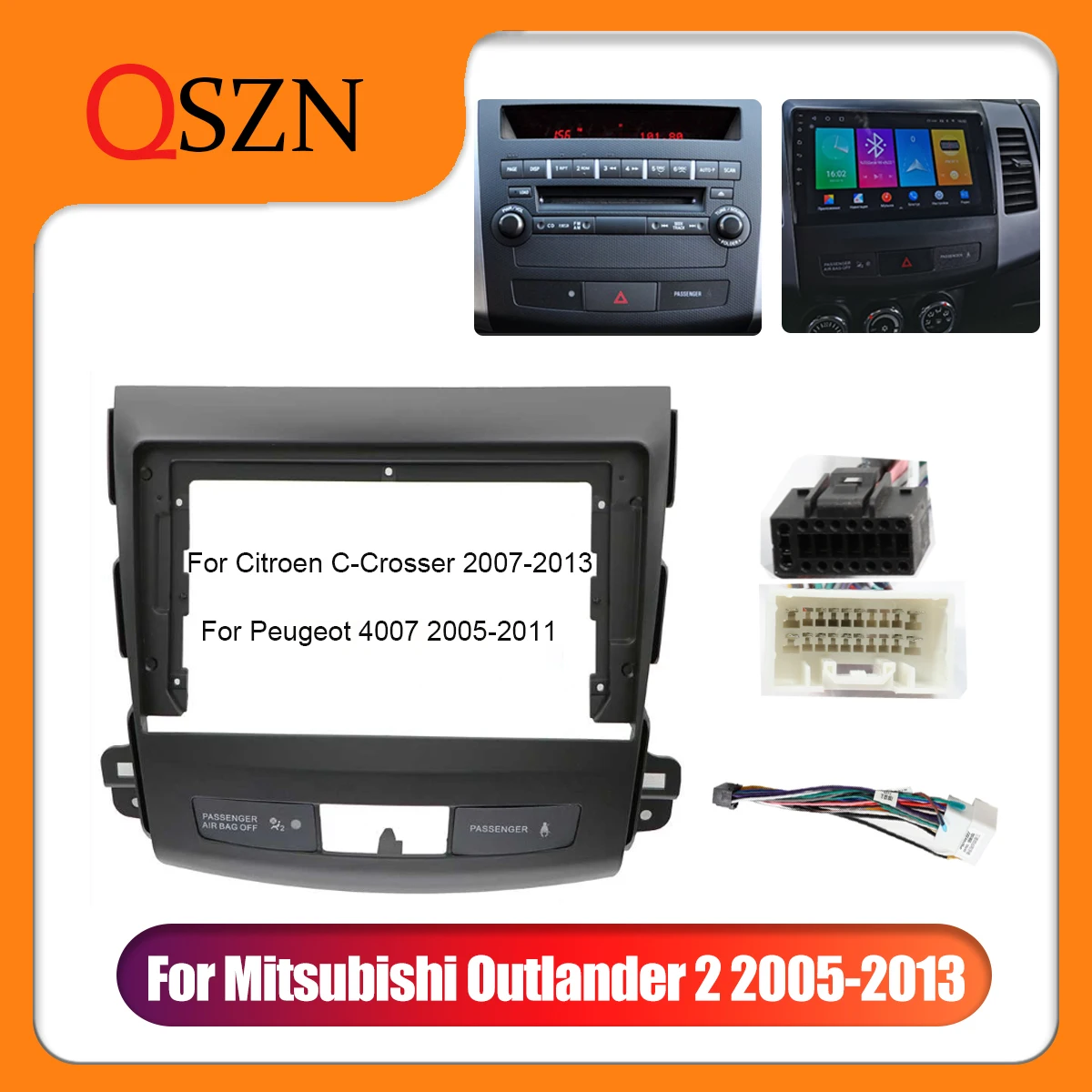 

2 Din 9 дюймов автомобильный радиоприемник DVD GPS пластиковая панель Рамка для Mitsubishi Outlander Citroen C-Crosser Peugeot 4007 комплект крепления для приборной панели