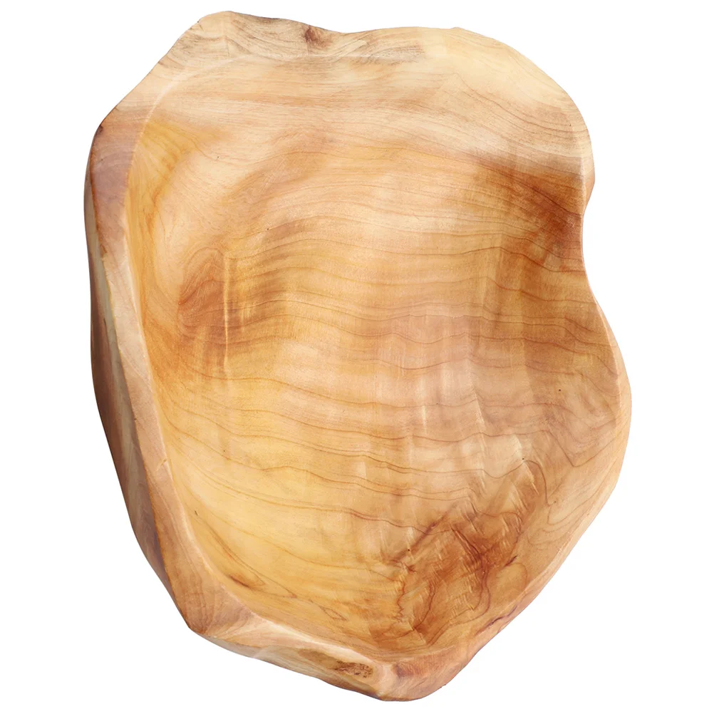 Fruit Bowl Wooden Snacks Rustic Coffee Table Small Tray Bowls Decorative Platters Plate Serving