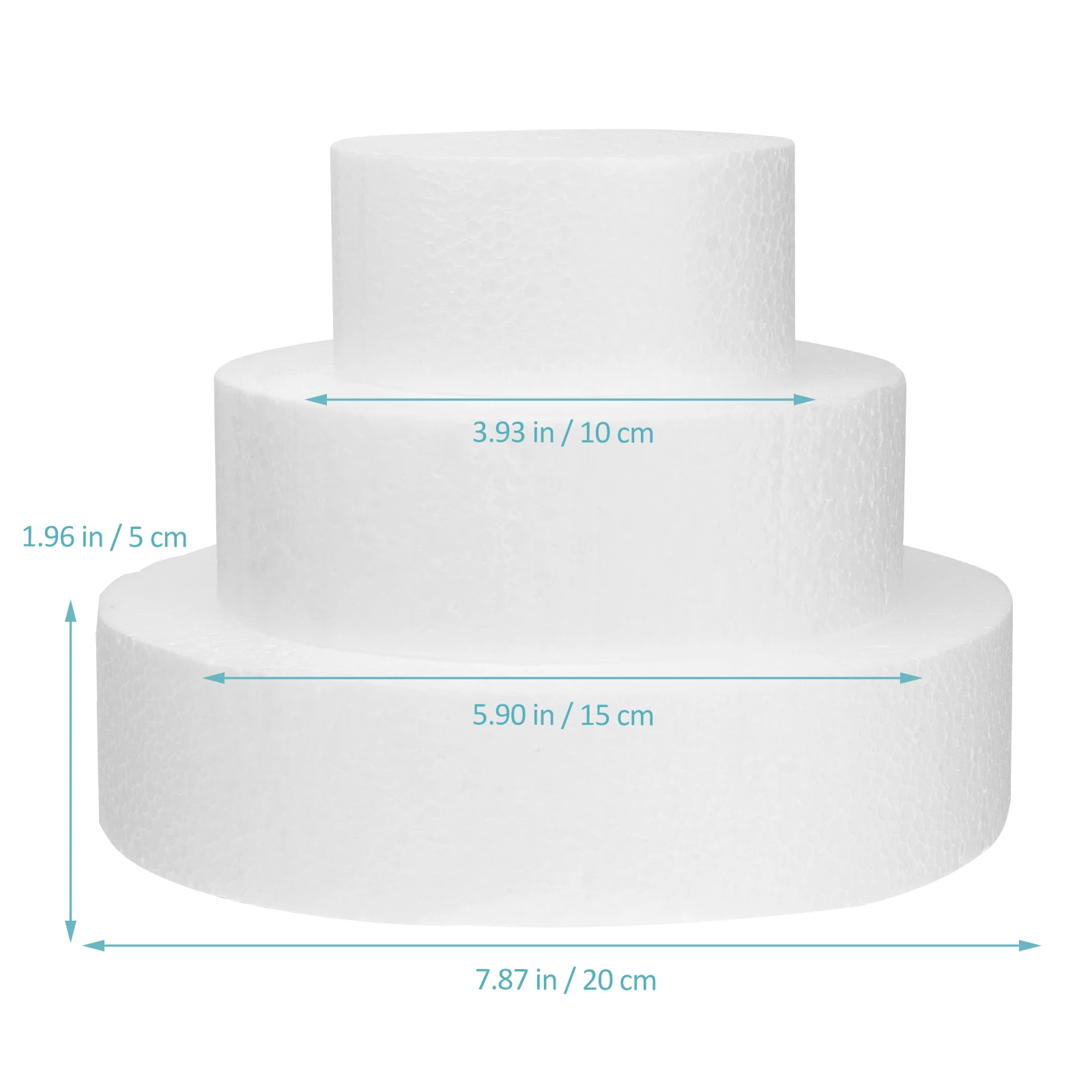 Cake Foam Dummies Round Fake Molds Set Polystyrene Wedding Practice Rounds Decorating Model Baking Mold Circle