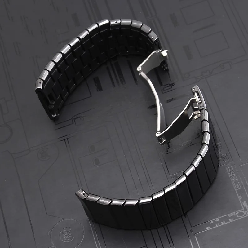 Ceramic WatchBand Replacement For Rado DIAMASTER Series Black Watch Chain Men's 27mm 35mm Watch Strap Bracelet