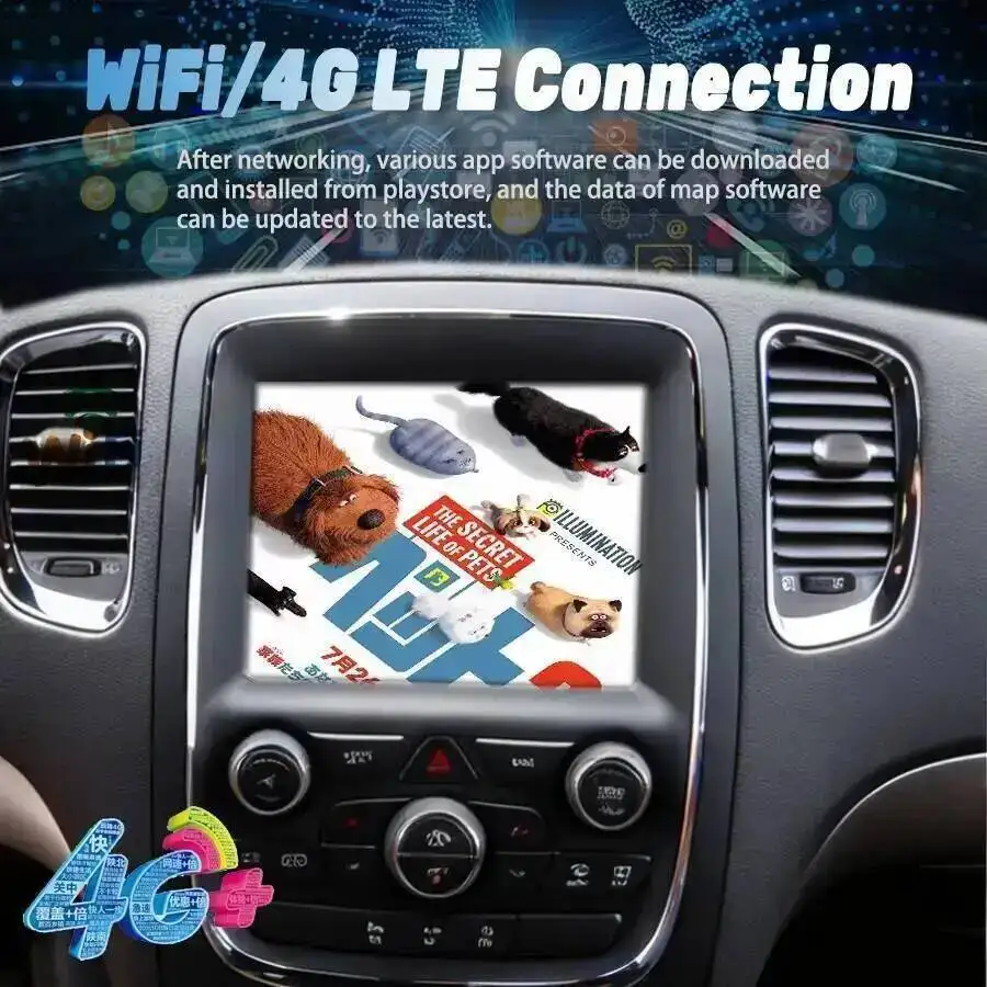 Car Radio Screen Auto Multimedia Wireless Carplay For Dodge Ram Durango Android 15 Video Player Bluetooth GPS DSP WiFi 8.4inch
