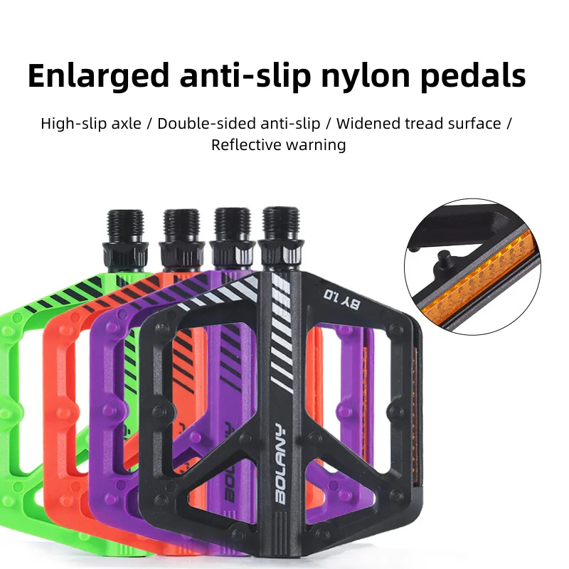 

Nylon Mountain Bike Pedals Anti-Slip Waterproof Dustproof Double Bearing MTB Bicycle Pedal Bike Accessories