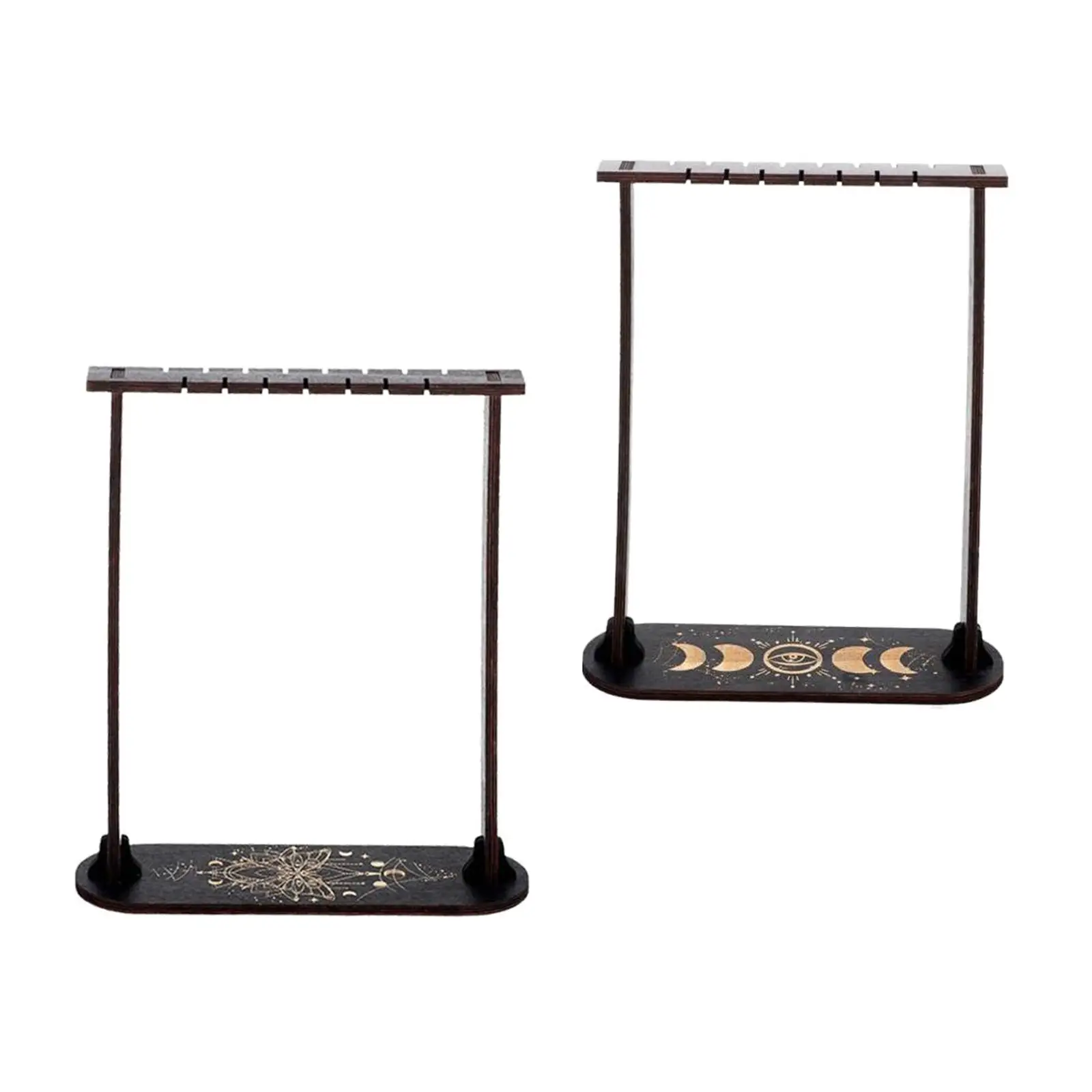2Pcs Multifunction Wooden Pendulum Display Frame Crystal Stand Necklace Organizer Crystal Display Shelf for Office Ornament