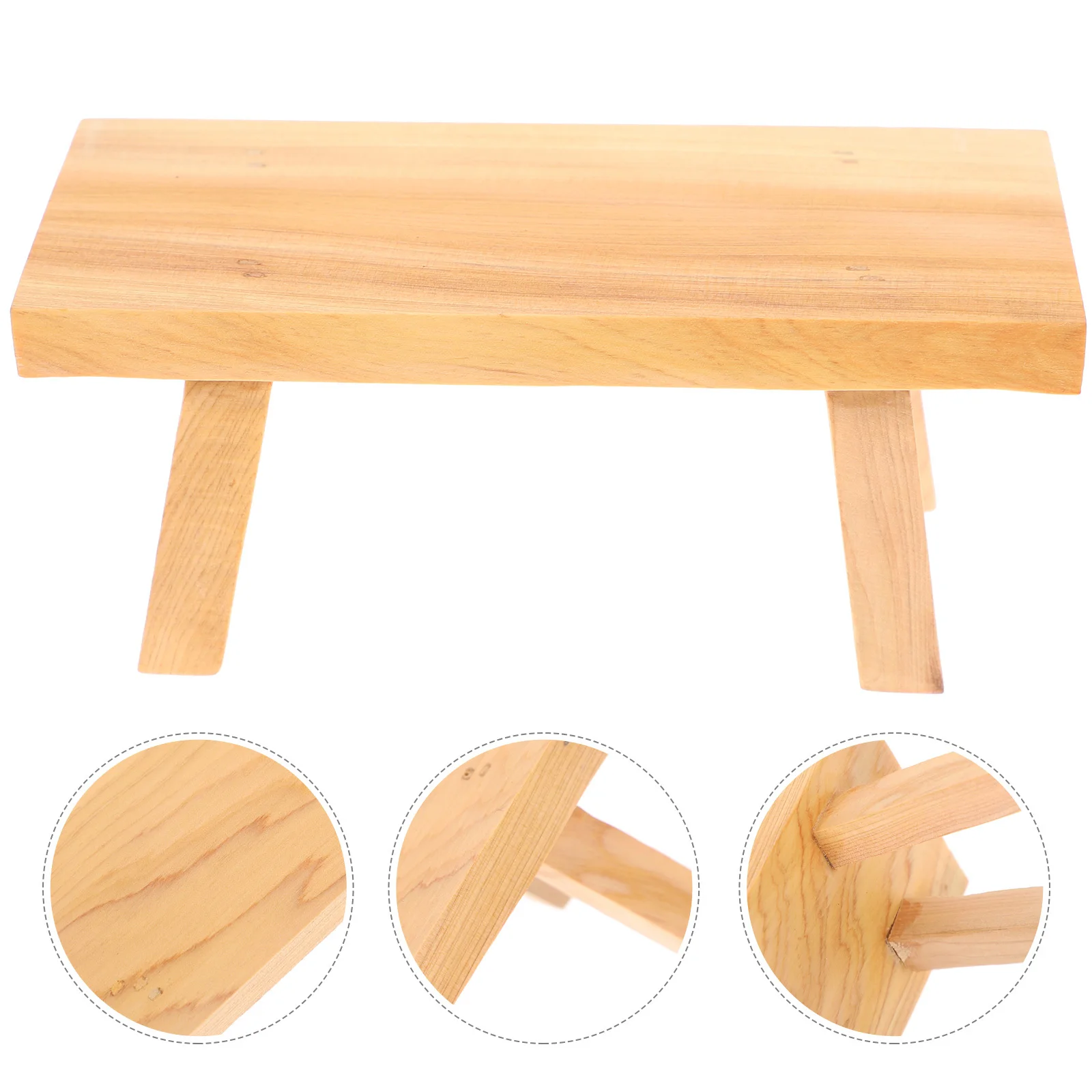 

Creative Stool-Shaped Desktop Wooden Decor Sturdy Wood Craft Stand for Artwork Display Home Office Coffee Shop Decoration