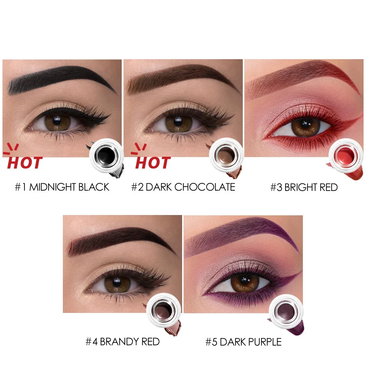 5 สีติดทนนานเนื้อครีม Tinted Sculpted Brow เจลพร้อมแปรง Eyebrow Eyebrow Pomade Eyebrow Eyeliner เจลกันน้ํา