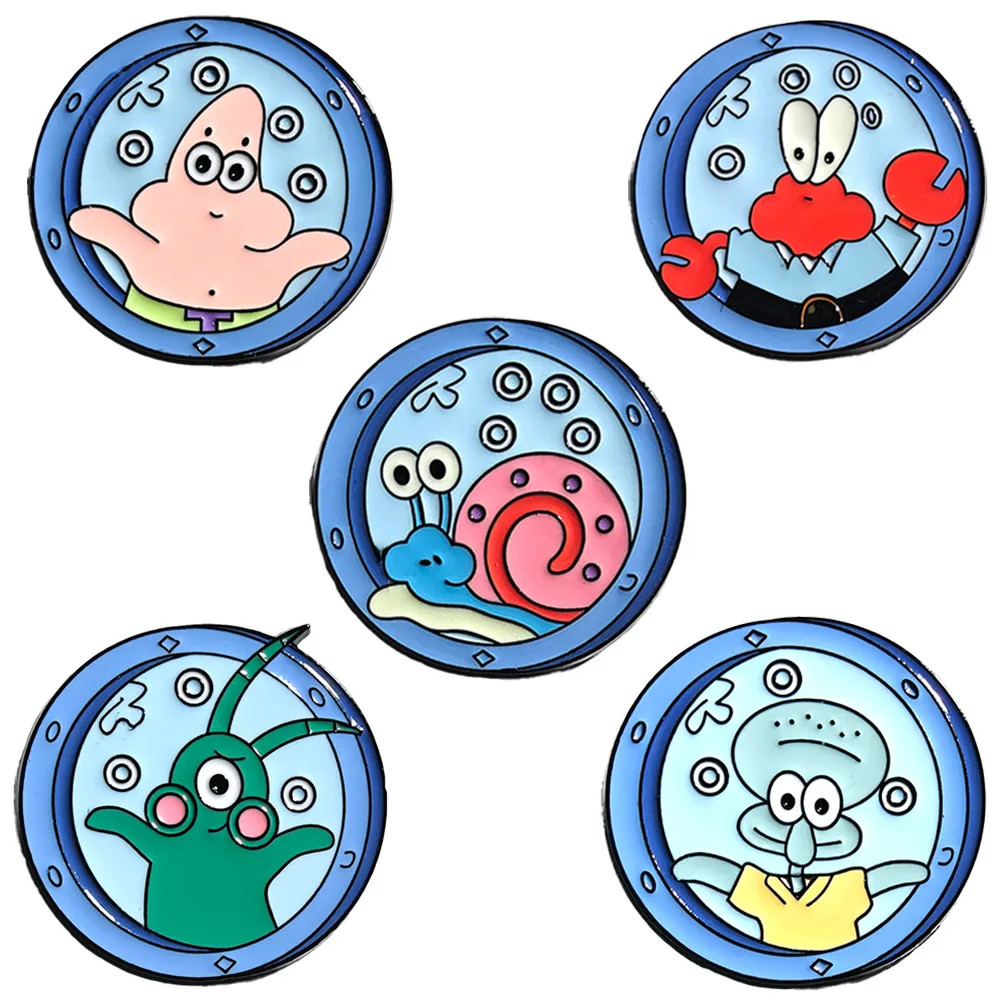 

1 Set Cartoon Biqibao Anime Brooch Cute Rascal Boss Crab Boss Metal Badge Creative Bag Clothing Pin Y2k Fashion Toys Anime