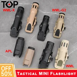 WADSN 전술 Airsoft APL WML 손전등 WML-G2/WML-X 슈퍼 브라이트 헬멧 램프 권총 Glock 17 19 무기 사냥 스카우트 라이트