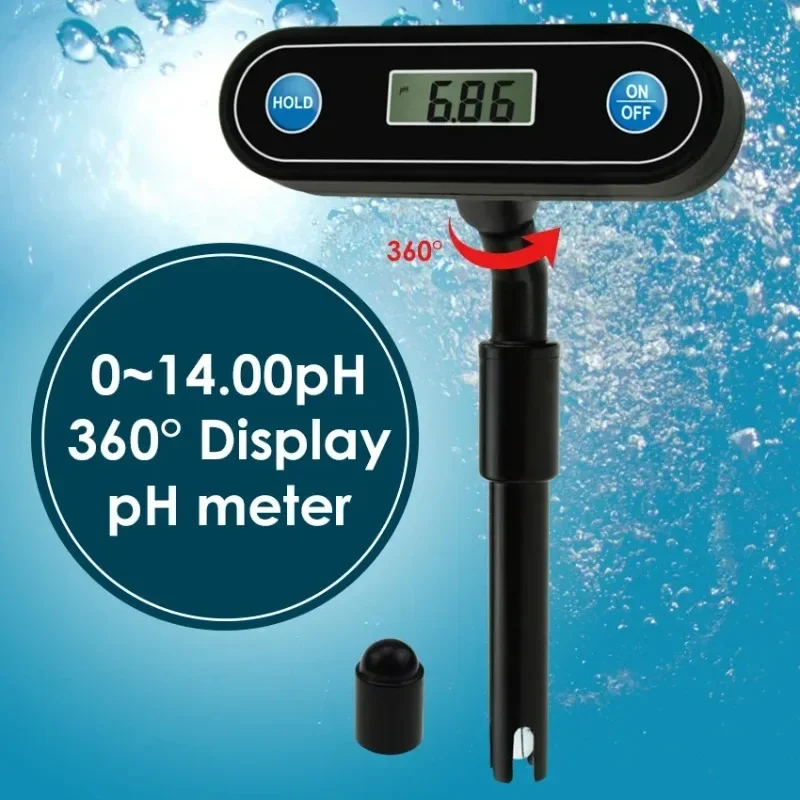 Ph meter 360deg flexible display angle por   pocket size water quality detector 0.00~ 14.00pH  drinking