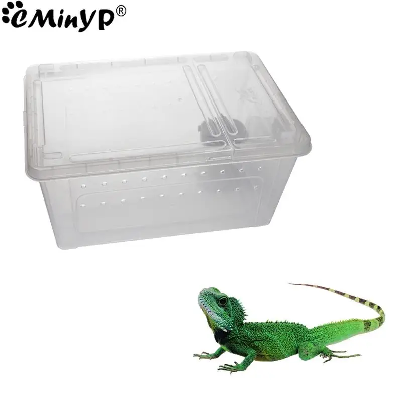 Reptile Snake Feeding Box Transparent Spider Habitat Cage Portable Turtle Container Breeding Box For Lizard Frog Scorpion Gecko