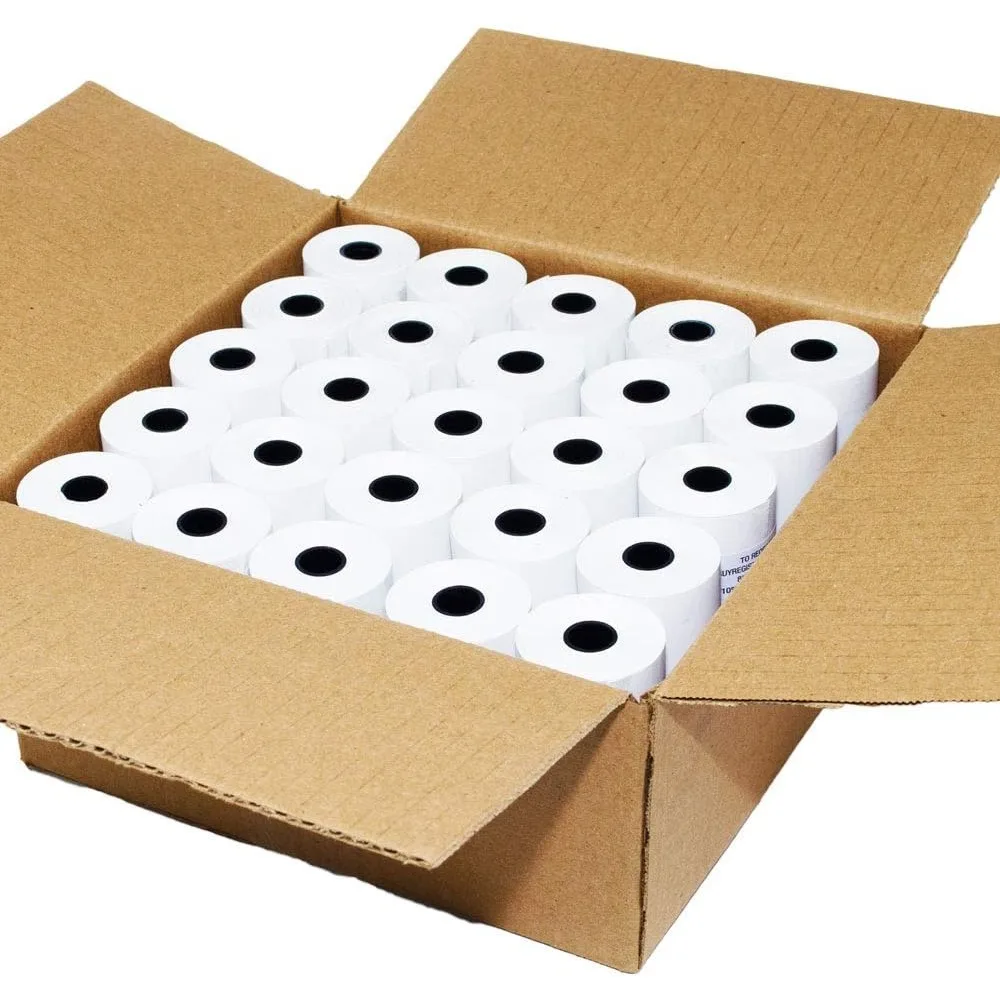 "Rotoli di carta termica da 50 g/m2, 3,25 x 273 mm, confezione da 50, uso per registratore di cassa, senza bpa"