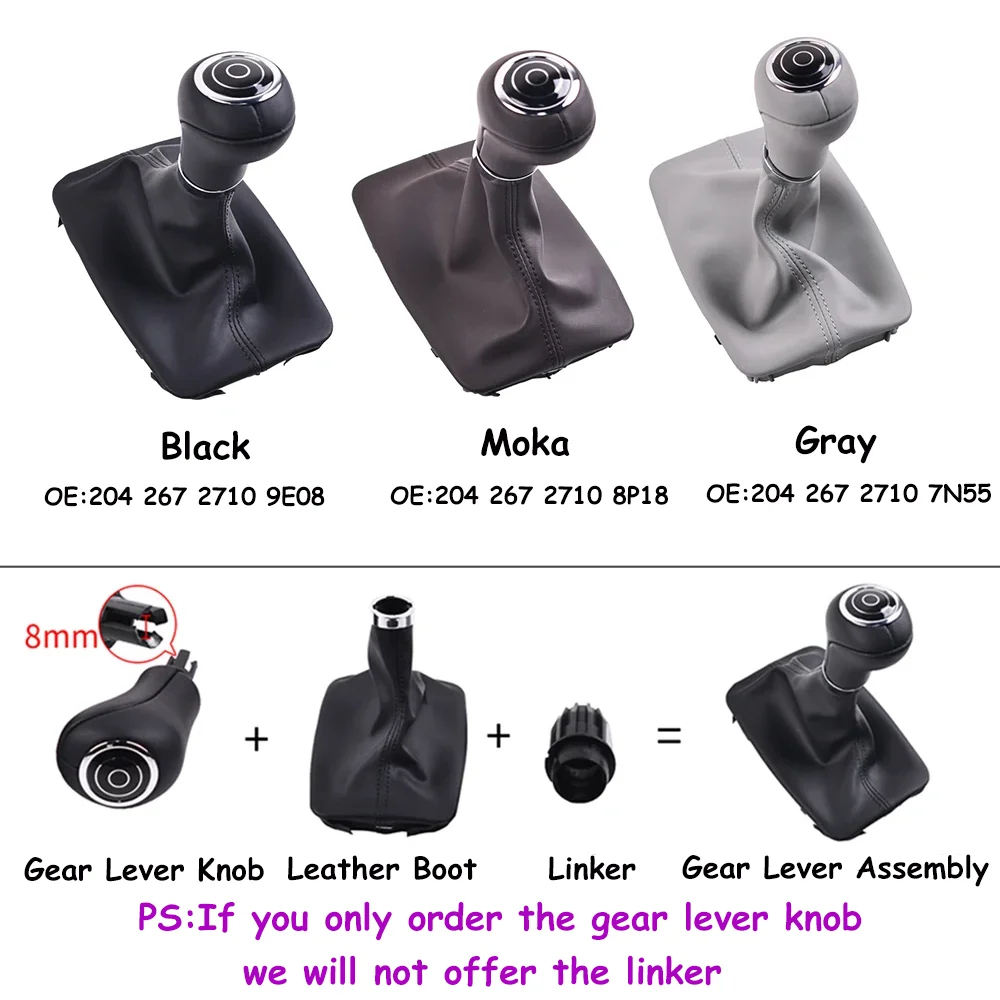 W204 W207 W212 X204 C204  Automatic Car Gear Shifter Lever Knob Leather Boot Cover For Mercedes Benz C E GLK Class 2007-2011