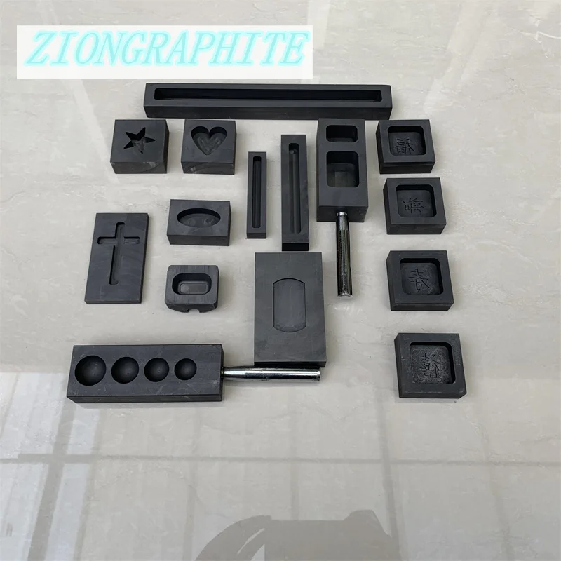 Multi Shape graphite Ingot Tank Pentagram, Heart, Cross,Ellipse Etc. Carbon Casting Ingot Mold graphite Melting Crucible Mould