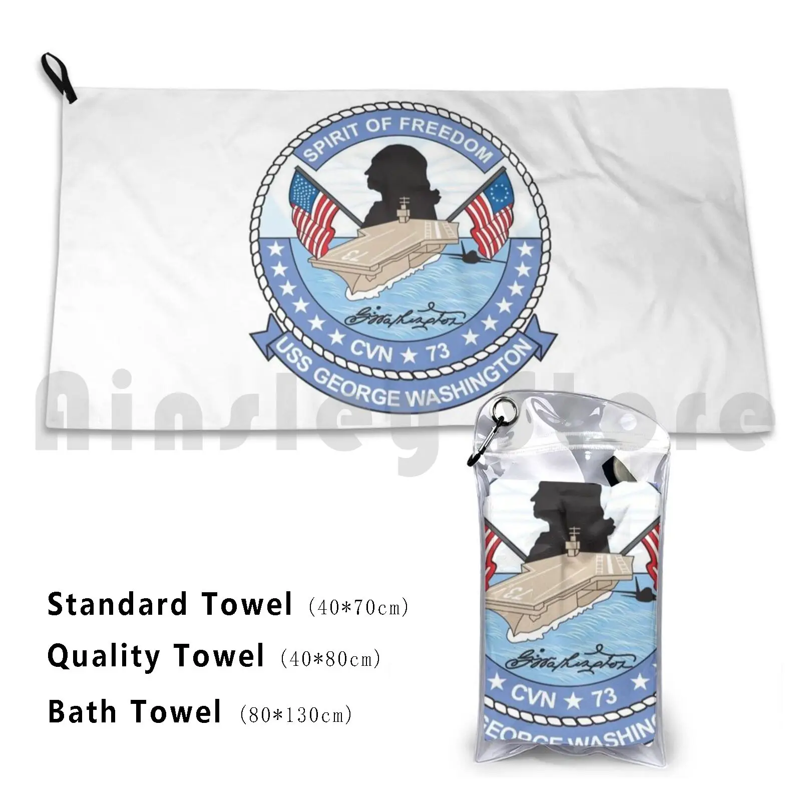 Uss George Washington Cvn-73 Bath Towel Beach Cushion Uss George Washington Cvn 73 Cvn 73 Cvn73 Cvn 73 Veteran Carrier Logo