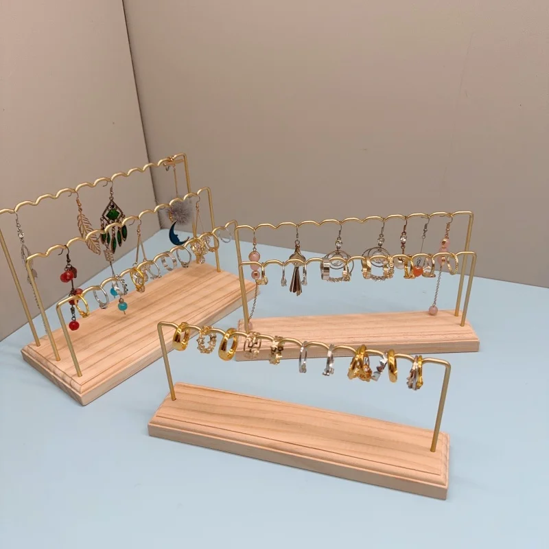 Earring Necklace Ring Bracelet Jewelry Holder Jewelry Display Organizer Holders Counter Showcase Props Metal Storage Racks