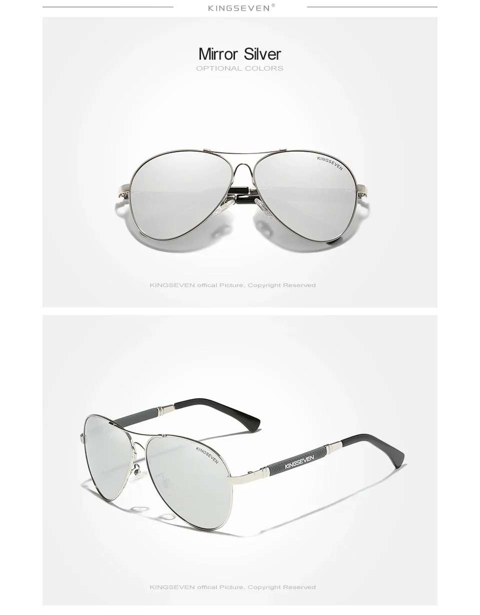 Kingseven Herren hochwertige Sonnenbrille Sonnencreme polarisierte UV400 Brille Frauen Pilot fahren Anti-Reflexion kausale Brillen – Detail 12
