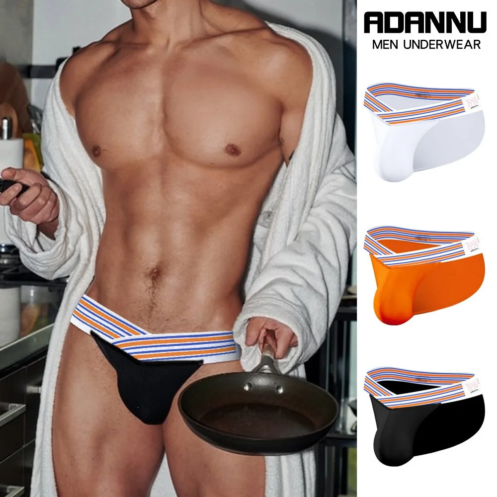 3 PCS Men Sexy Briefs 95 Percent Modal Breathable Big V High Cut Triangle Underwear For Male